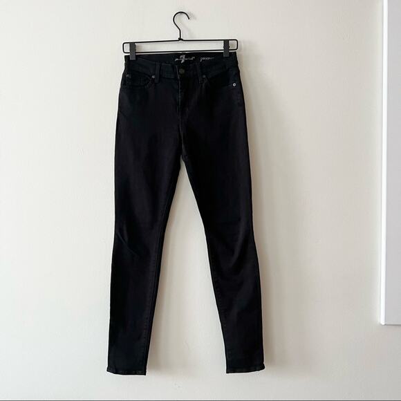 7 for All Mankind Gwenevere Black Skinny Jeans - Picture 1 of 9